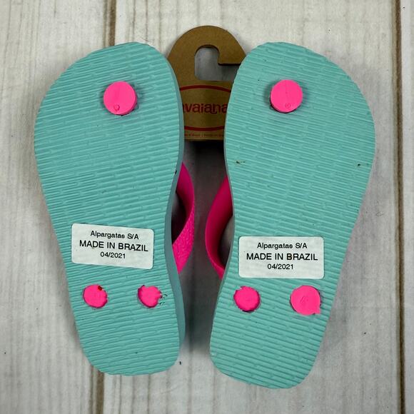 Havaianas Kids Unicorn Print Pink Straps Flip Flops Sandals USA 10C EUR 27/28 - Picture 4 of 4